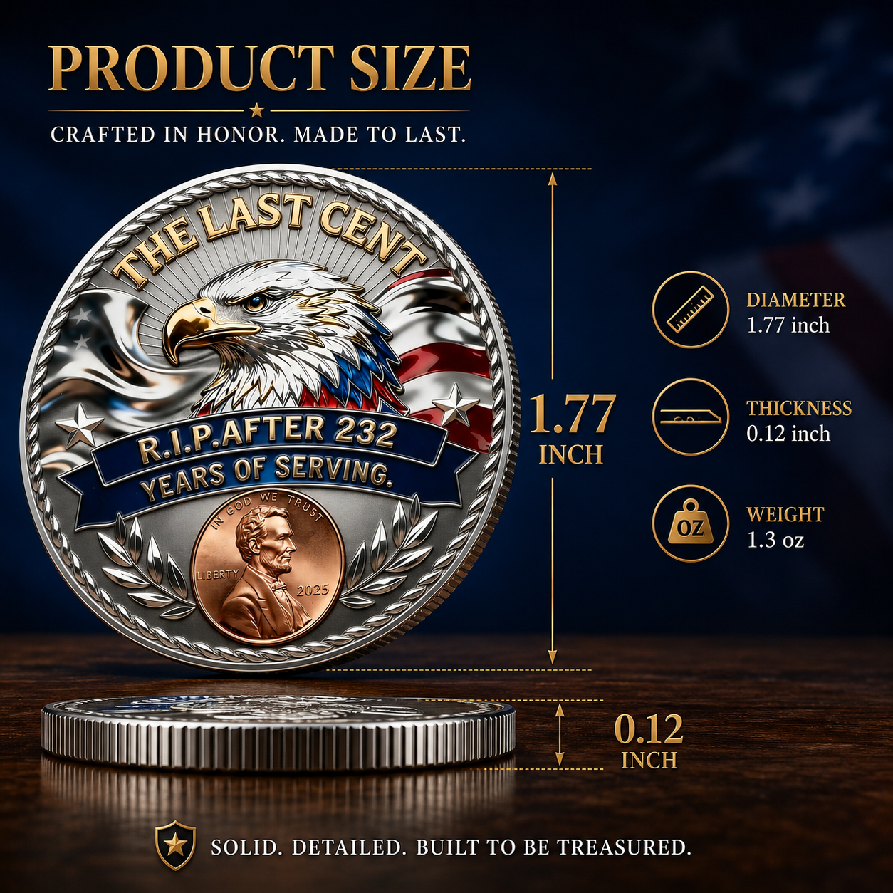 Navoran™ THE LAST CENT LEGACY COIN – 232 YEARS OF AMERICAN MEMORIES