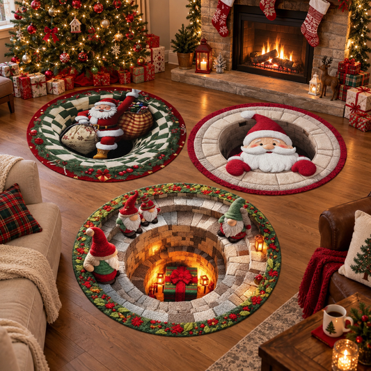 Navoran™ Christmas Magic 3D Round Rug