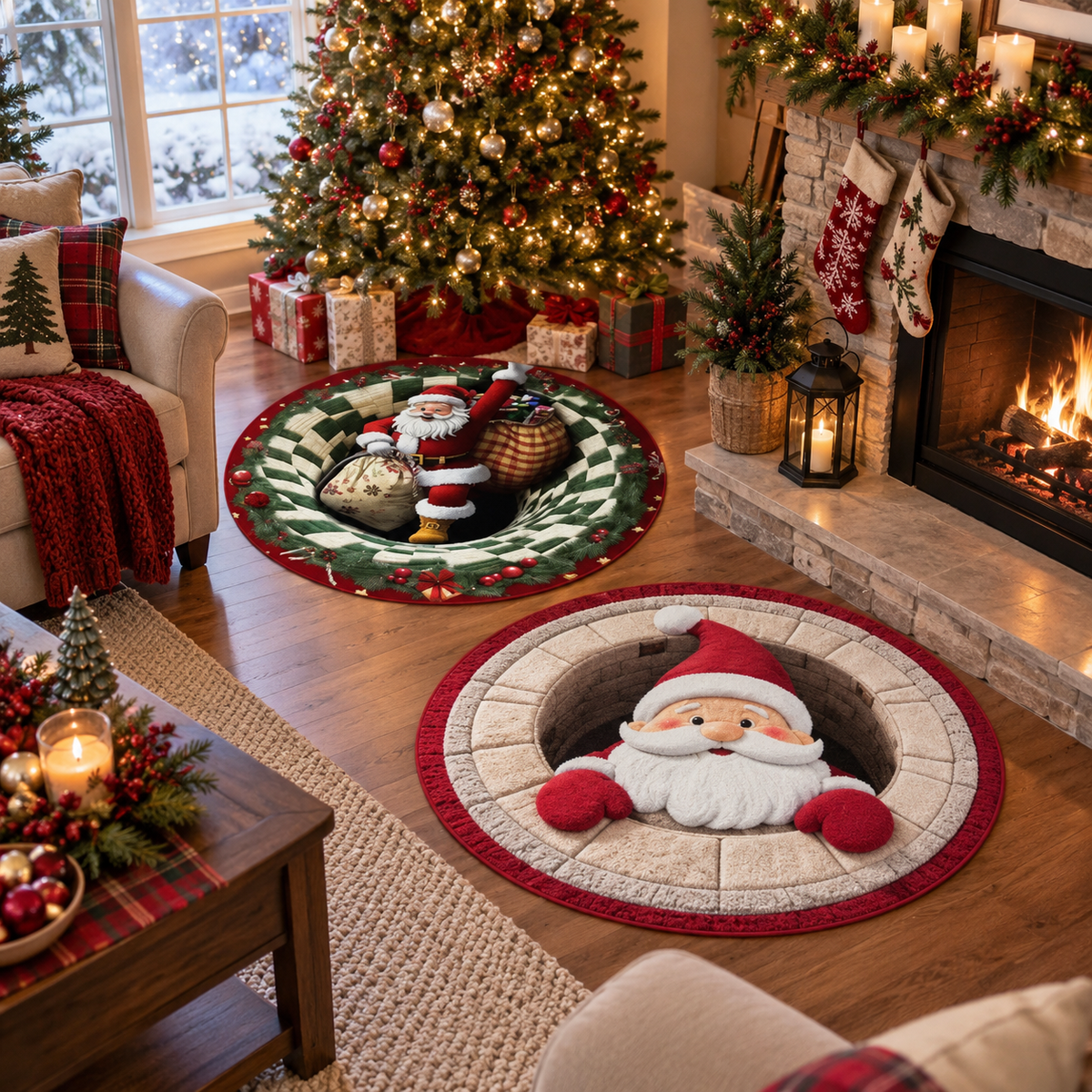 Navoran™ Christmas Magic 3D Round Rug