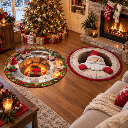 Navoran™ Christmas Magic 3D Round Rug