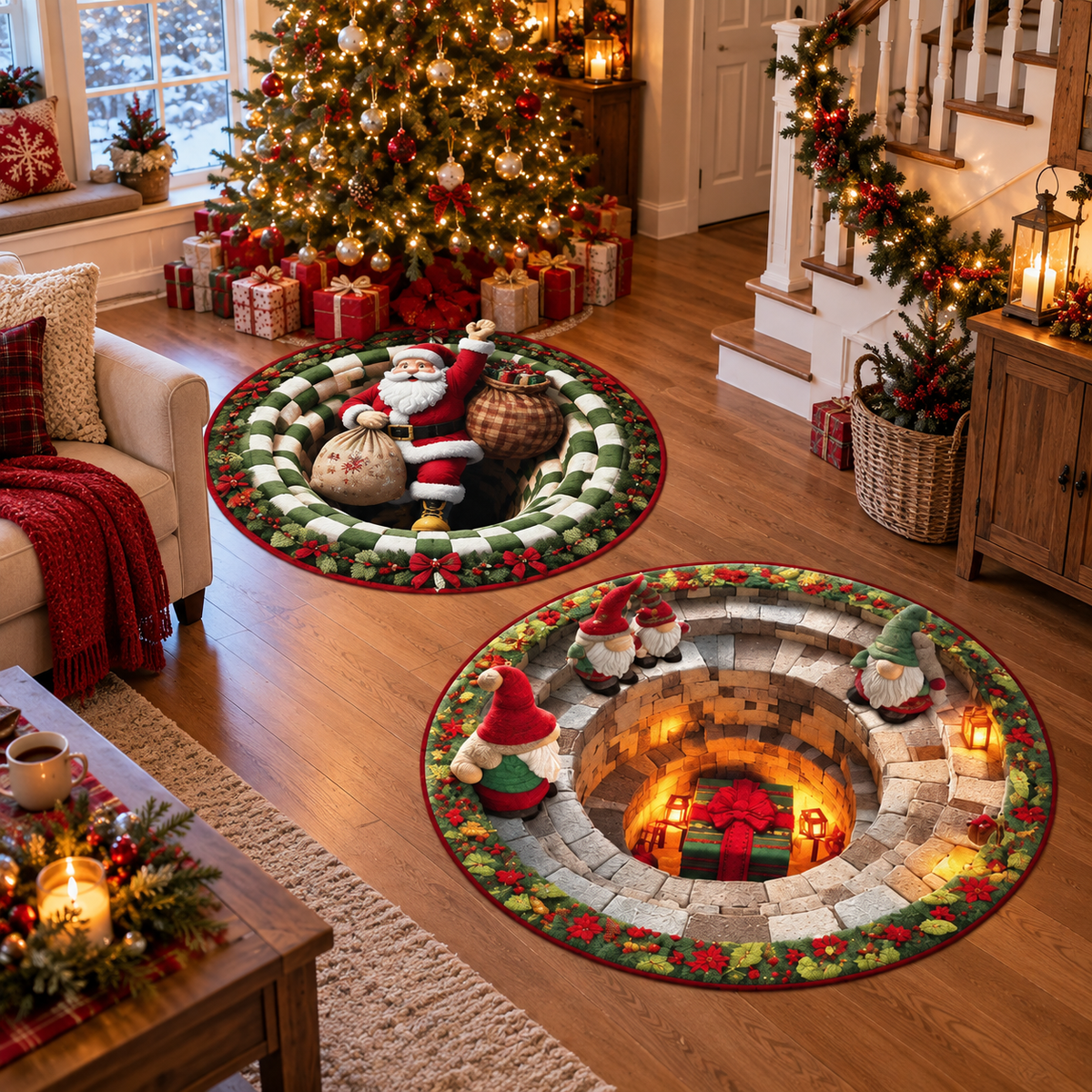 Navoran™ Christmas Magic 3D Round Rug