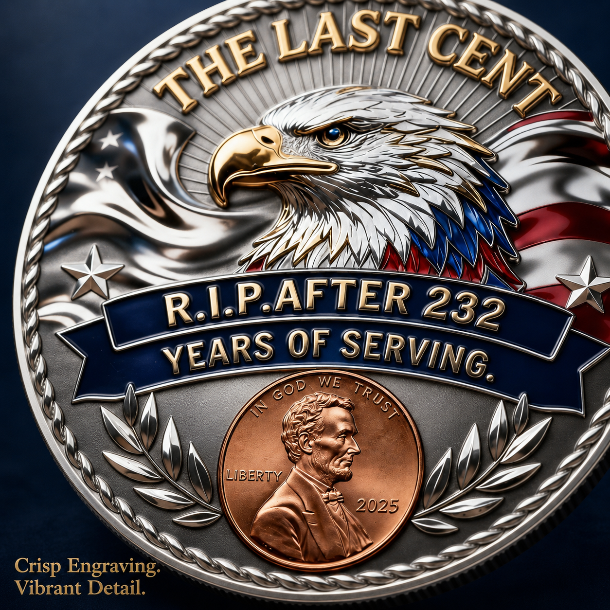 Navoran™ THE LAST CENT LEGACY COIN – 232 YEARS OF AMERICAN MEMORIES