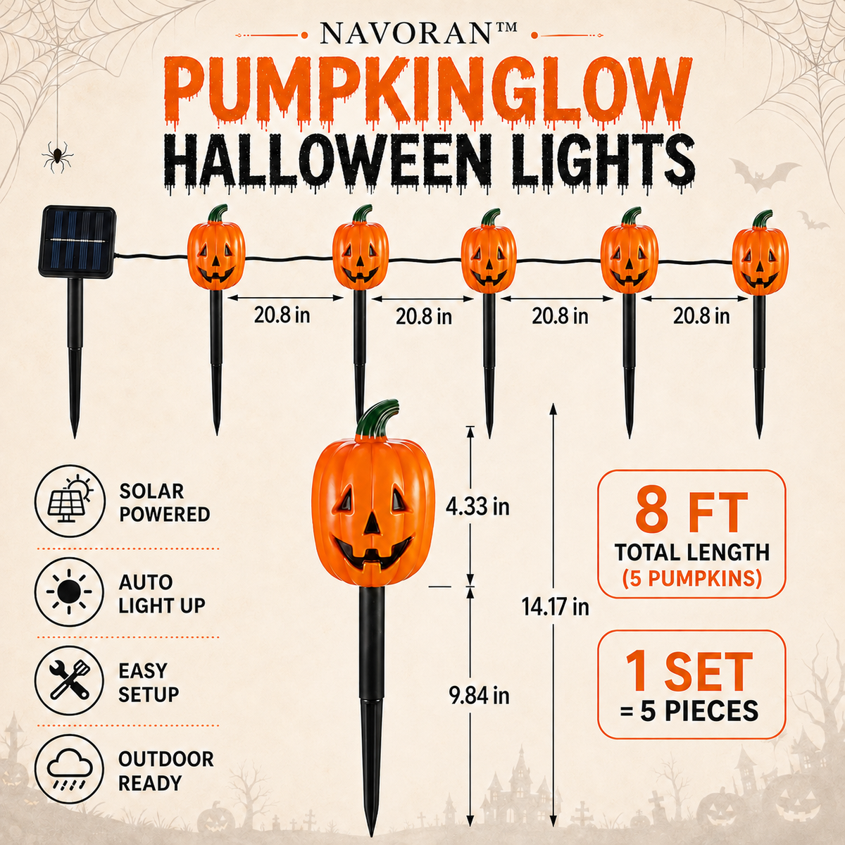 NAVORAN™ PUMPKINGLOW HALLOWEEN LIGHTS