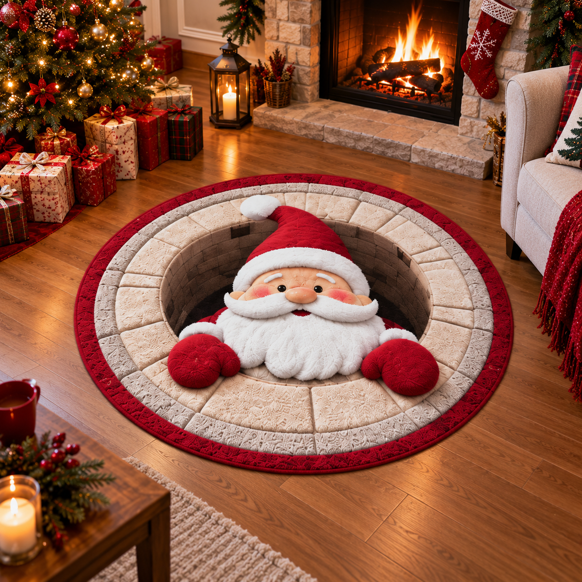 Navoran™ Christmas Magic 3D Round Rug