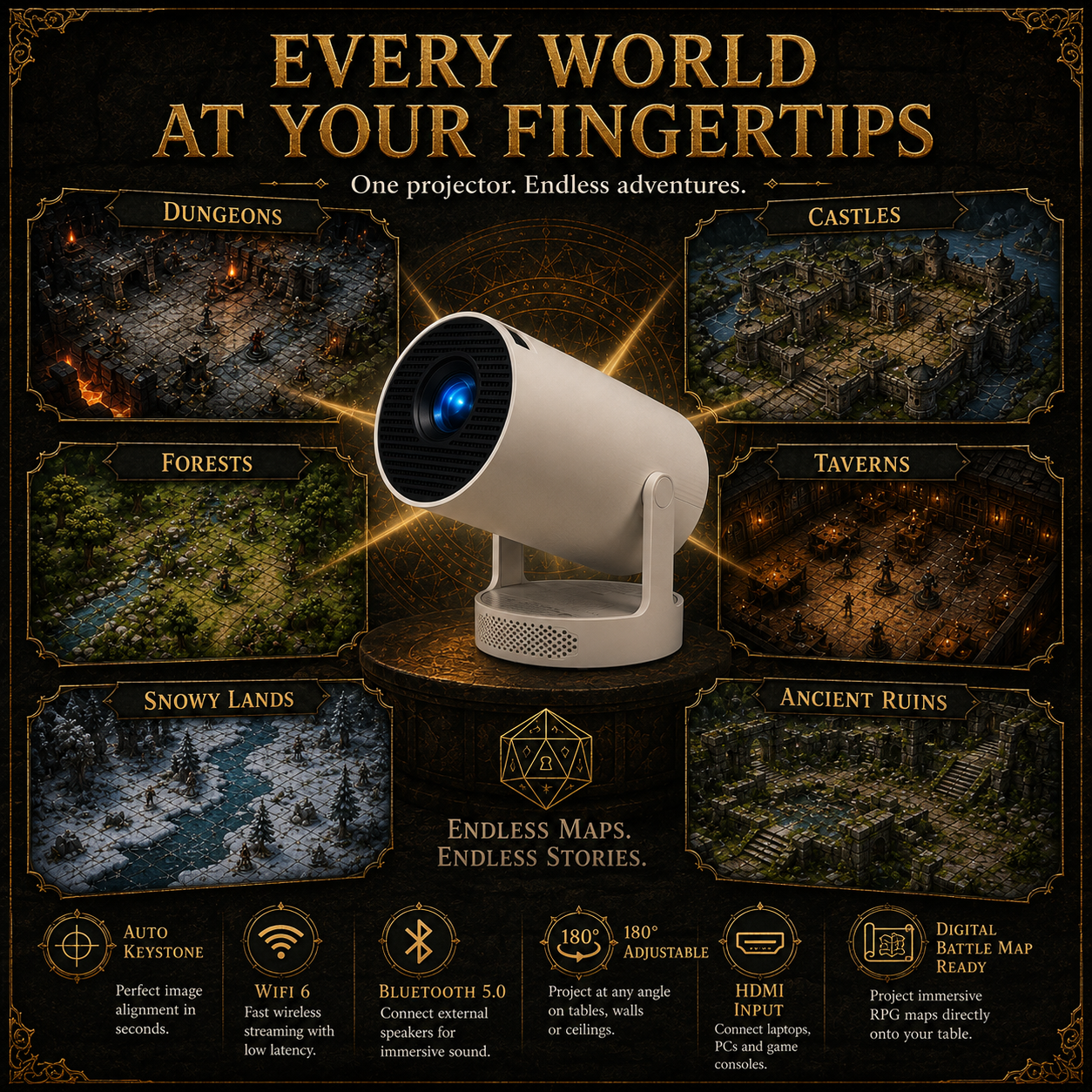Navoran™ ArcaneBeam Smart Projector